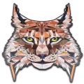 Puzzle drewniane Dyskretny Ryś | Discreet Lynx | 200 elementów | XL