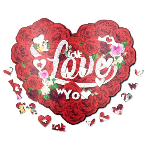 Puzzle drewniane Serce | Heart with Love | 320 elementów | A2